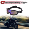 Motorcycle Riding Goggles Blue Lens Black Frame PC PU Cycling Sunglasses
