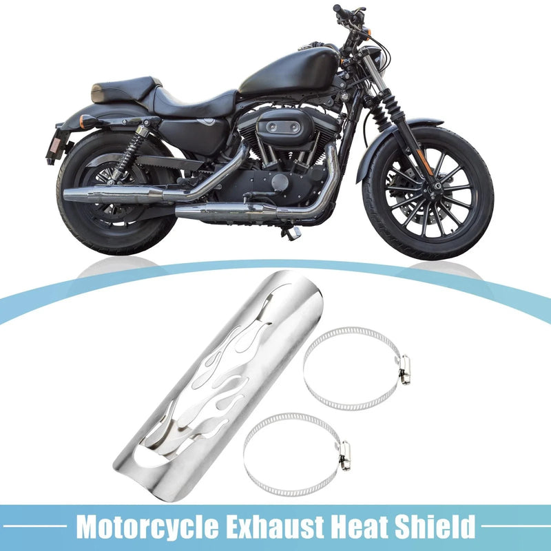 Harley 20-70mm Clamp Silver Tone Exhaust Pipe Heat Shield