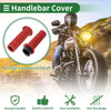 1 25mm Motorcycle Hand Grips Cover Kit Handlebar Grips Dark Red Stripe Pattern
