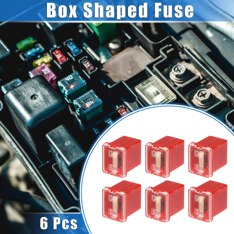 Pickup Trucks & Cars 6 x Mini Box Shaped Fuse 50 Amps