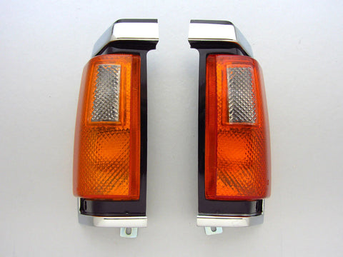 Nissan Navara D21 Pickup Chrome Corner Light Signal Indicators (1986-1989)