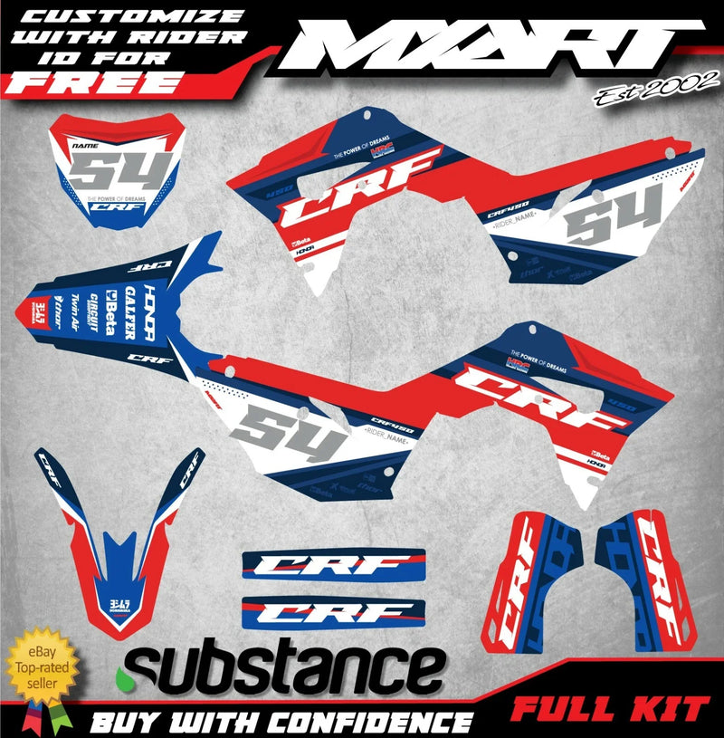 Honda CRF 450 (2017-2020) - FIERCE STYLE Stickers Full Custom Decal Kit