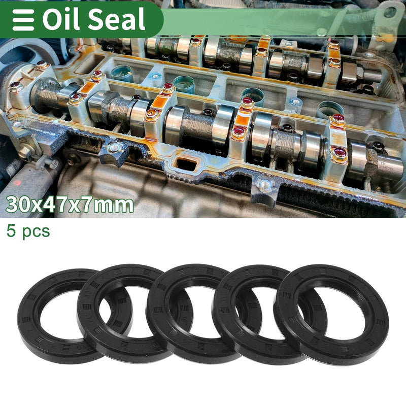 Make Model Oil Seal 30x47x7mm NBR Rubber Black 5 pcs