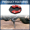 Motorcycle Side Stand Plate Pad with Wrench Aluminum Alloy Red 1 Set