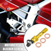 Motorcycle Set M10x1.25 Master Cylinder Bleeder Screw Cap Washer Gold Tone