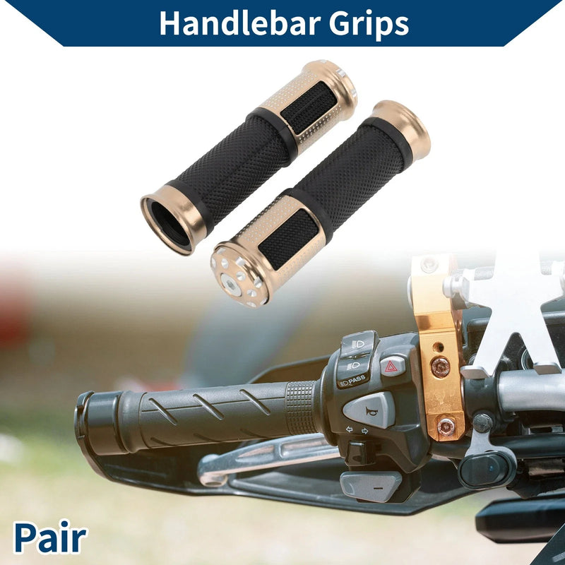Motorcycle 23 x 25 mm Hand Grips Cover Aluminum Alloy Rubber Retro Color 1 Pair