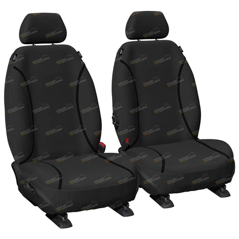 Toyota Hilux Front / Heavy Duty Black Canvas / Car Seat Covers (2005–2015)