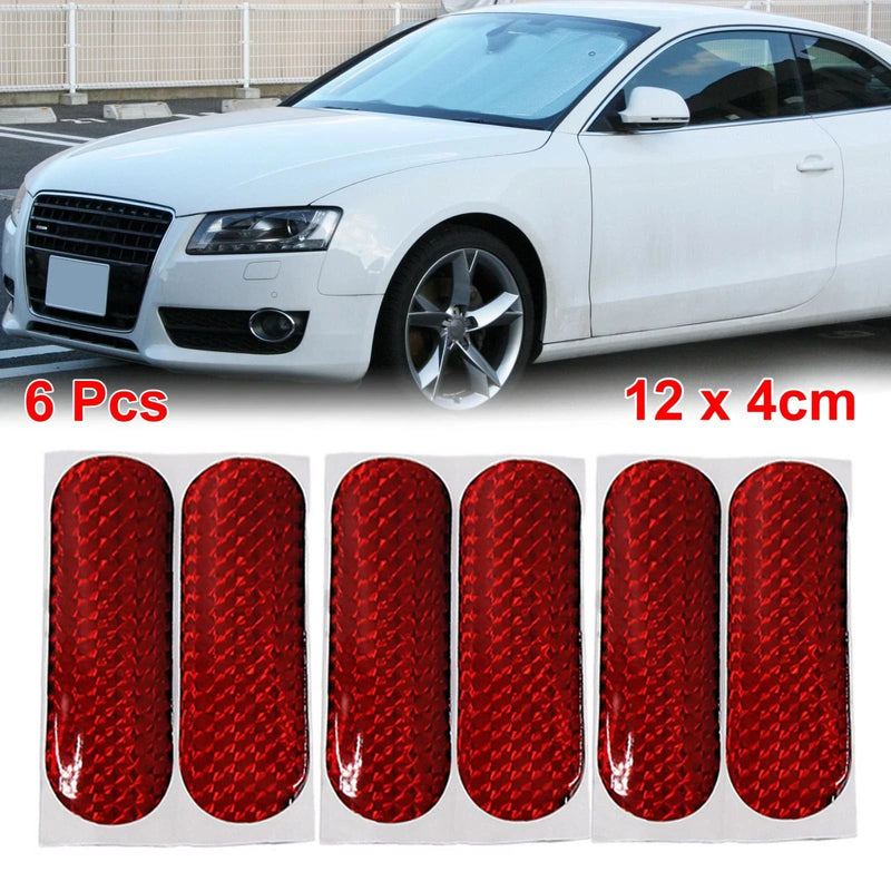 Car Body Decal Tape Bumper 6 x Red Reflective Sticker