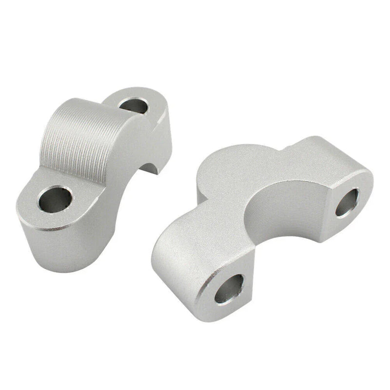 BMW S1000XR Silver Handlebar Risers Lift Clamp Adapters (2020-2023)