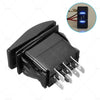 Winch In / Out 12V-24V 7-Pin Blue LED Rocker Toggle Switch