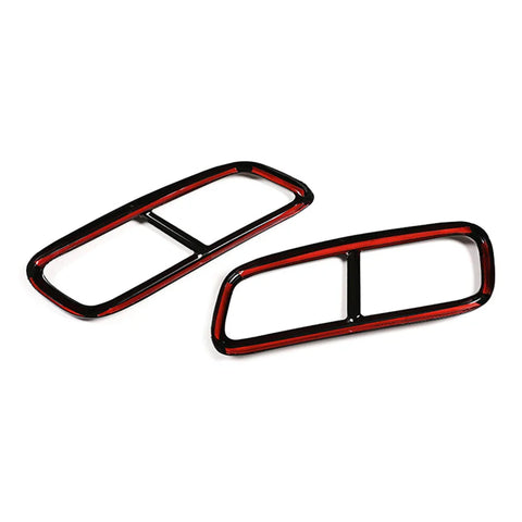 Audi Q7 Black Rear Exhaust Muffler Tail Pipe Covers (2016-2019)
