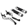 Suzuki GSXR1000 Silver Extendable Brake Clutch Levers Grip Set (2001-2023)