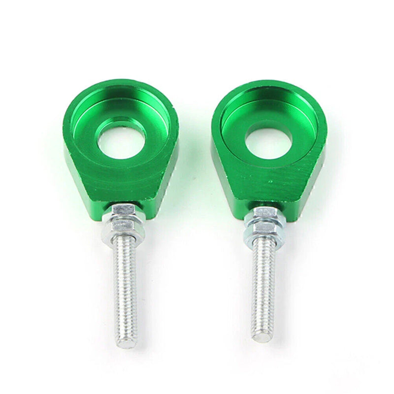 Pit Quad Dirt Bike ATV CRF50 12mm Green Chain Adjuster Block Tensioner 2Pcs