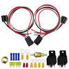 Car 12V Dual Electric Fan Relay Kit w/ Thermostatic Sensor
