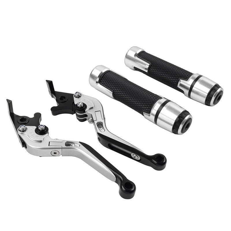 BMW R1200GS R1250GS Silver Extendable Brake Clutch Lever Grip Set (2013-2023)