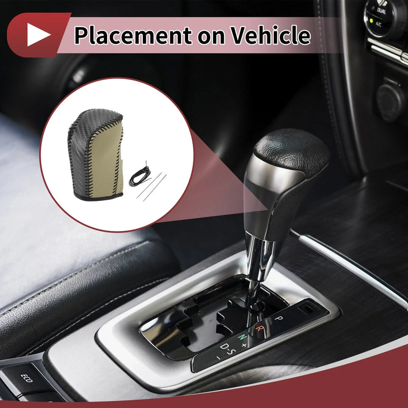 Honda Crider 2019-2022 Beige Faux Leather Car Gear Shift Knob Cover