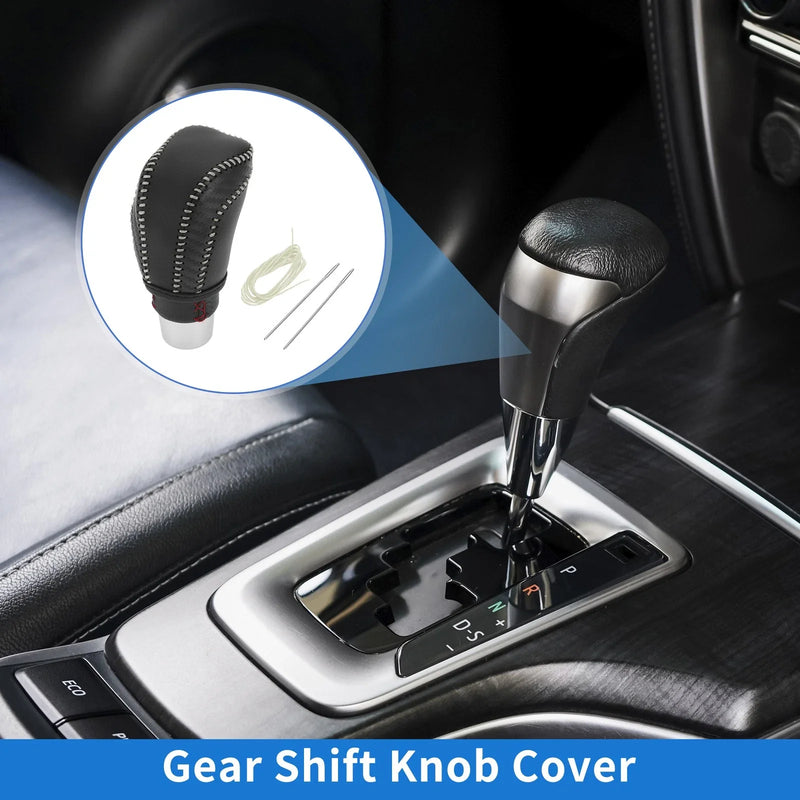 Toyota Camry Black Carbon Fiber Beige Gear Shift Knob Cover (2018–2023)