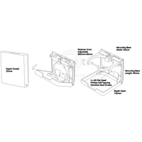 Caravan / Boat / RV / Camper Trailer - White Folding Drink Holder
