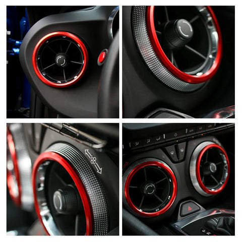 Chevrolet Camaro 4pcs Car Aluminum AC Air Outlet Vent Cover Ring Trim fit