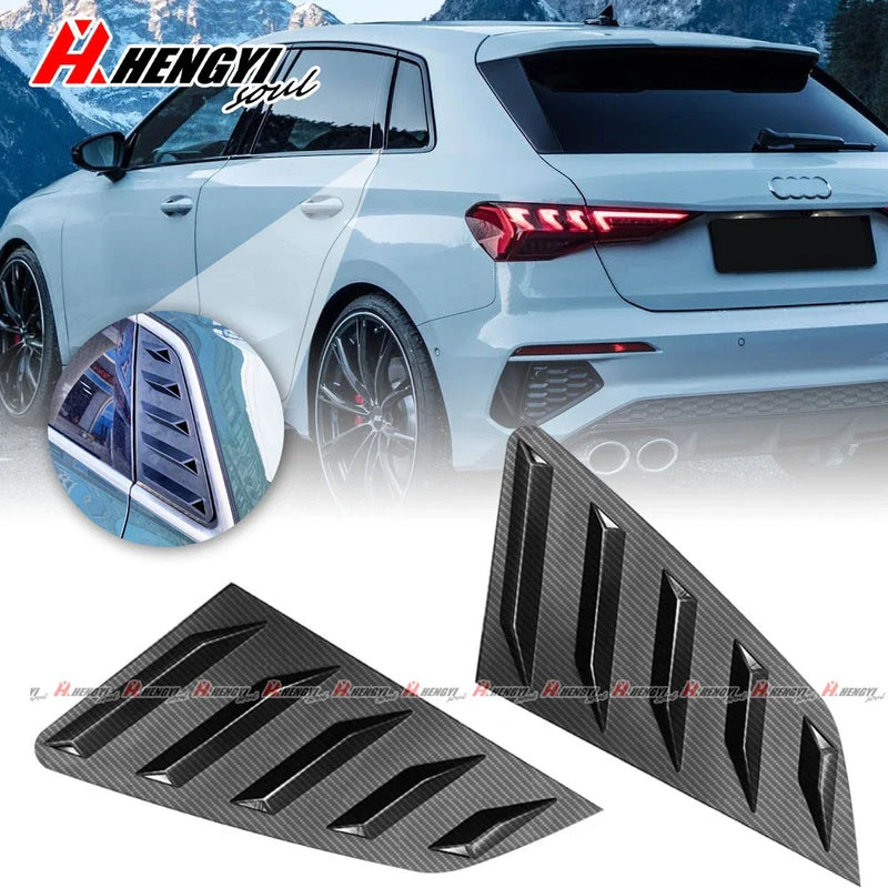 Audi A3 S3 Carbon Look Rear Quarter Window Glass Louver (2021–2023)