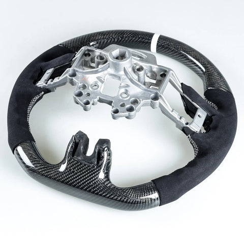 Ford Mustang Steering Wheel Carbon Fiber Suede White (2019-2022)