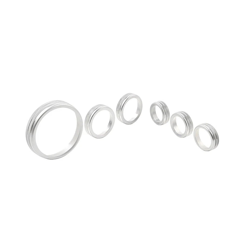 Ford Bronco Silver AC Stereo Tune Knob Headlight Switch Covers (2021-2022)