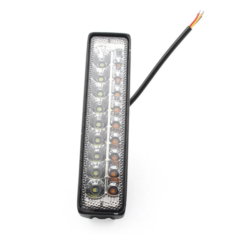 Car 6" LED Work Light Bar Dual Color White Amber