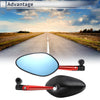 Motorcycle M8/M10 Rear View Mirrors Black Red Aluminum Alloy Handlebar