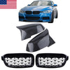 BMW F30 330i 328i Carbon Fiber Front Kidney Grille & Mirror Covers (2012-2018)