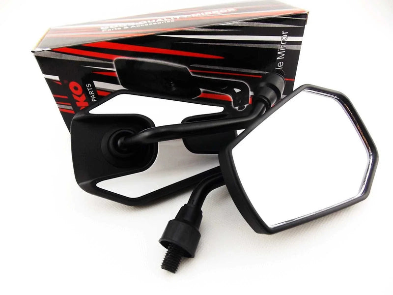 Kawasaki KLE400 Black White Hex Soko Mirrors (1991-2001)