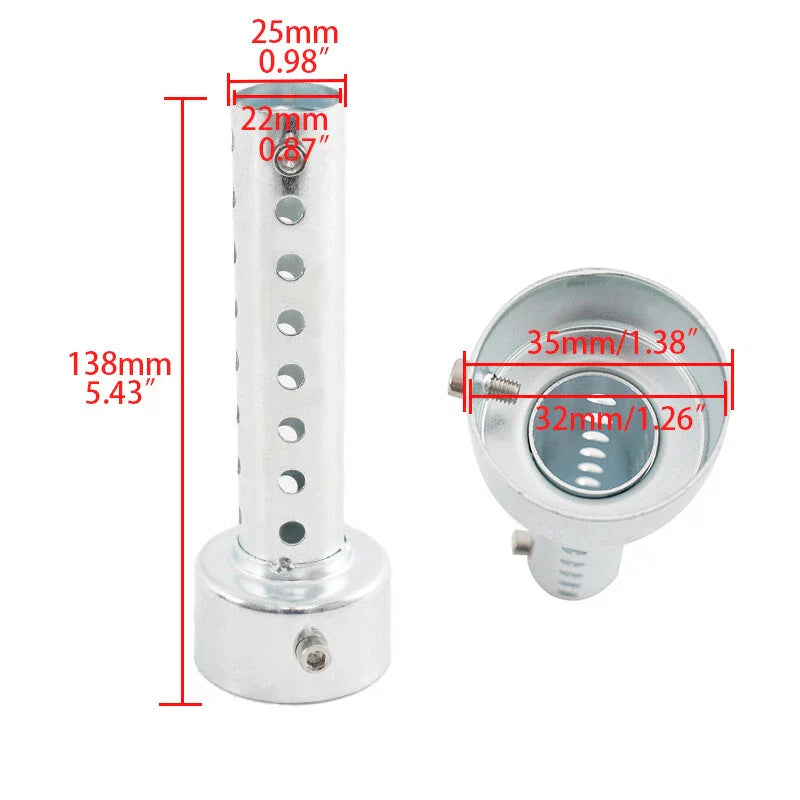 Various Models 35mm Silver Universal Motorcycle Exhaust Can Silencer Muffler