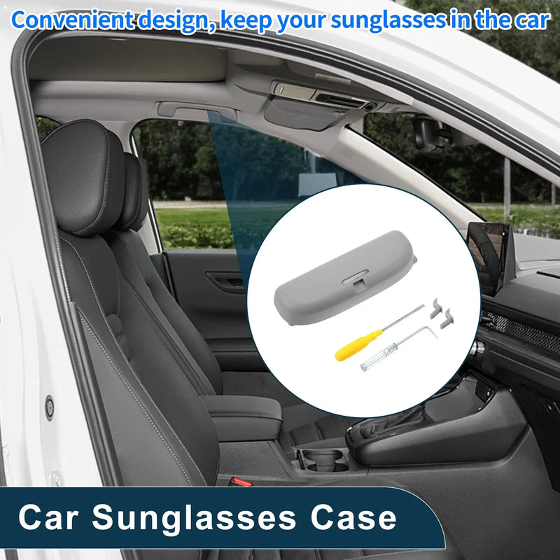 Toyota RAV4 Eyeglasses Holder Storage Box ABS Cloth Grey Sunglasses Case