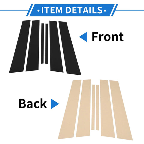 Kia Sportage (2017-2022) Black 6 Pcs Door Pillar Window Trim