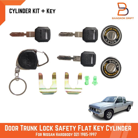 Nissan Navara Solex  LH RH Lock Safety Flat Key Cylinder (86-97)