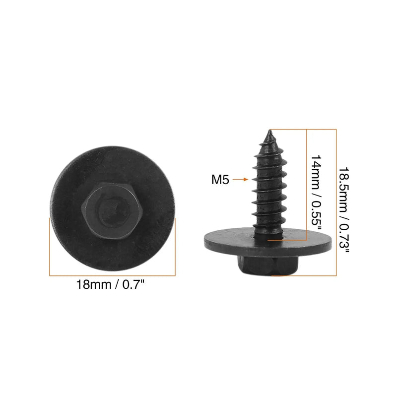 BMW E46 E60 E90 10 x Black Hex Head Metal Screws with Washer (2000-2013)