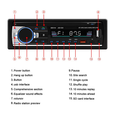 Toyota Hilux Bluetooth Music Car Radio 1 Din Stereo MP3 Player (1998-2004)