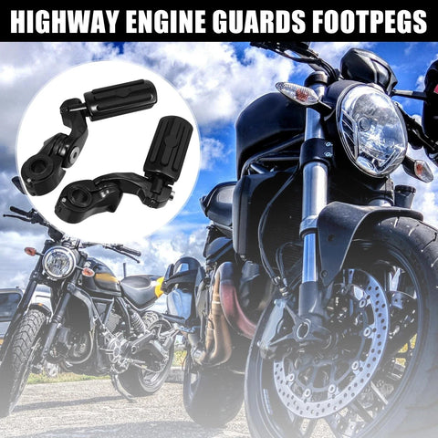 Harley Motorcycle Engine Foot Pegs / 1 Pair / Short Angled Mount Pedal