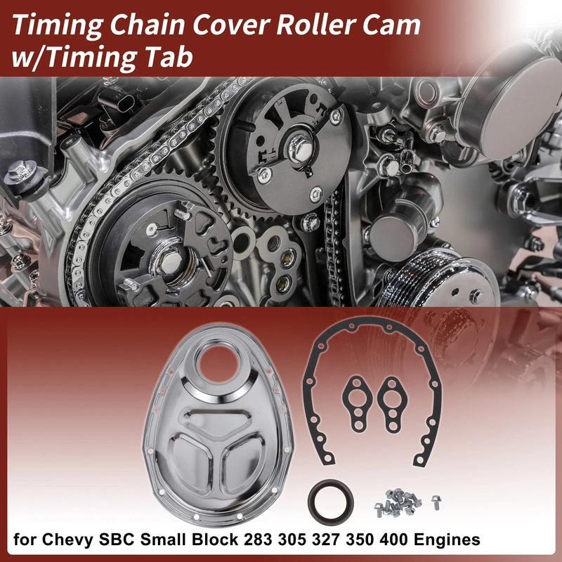 Chevy SBC Small Block Timing Chain Cover Roller Cam w/Timing Tab