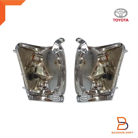 Toyota Hilux LN167 LN147 LN152 Chrome Corner Indicator Light Pair (97-01)