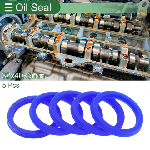Oil Seal / 32x40x5mm / Seal Ring Shaft Seal TPU, High Pressure Blue 5 Pcs