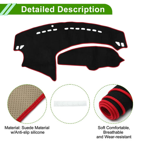 Mazda Axela 2009-2013 Sun Protector Black Red Dash Cover Mat