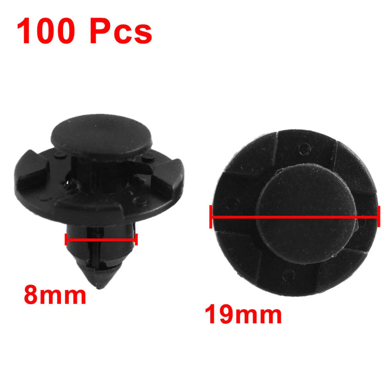 Toyota 100 Pcs Black Plastic Trim Fasteners