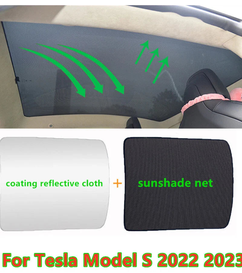 Tesla Model S UV Reflection Glass Roof Sunshade Window Sunroof Cover (2022–2024)