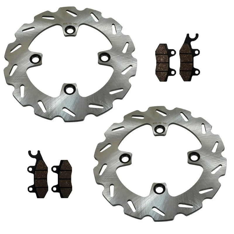 Kawasaki Brute Force 750 2 x Front Wave Disc Brake Rotors & Pads (2005–2023)