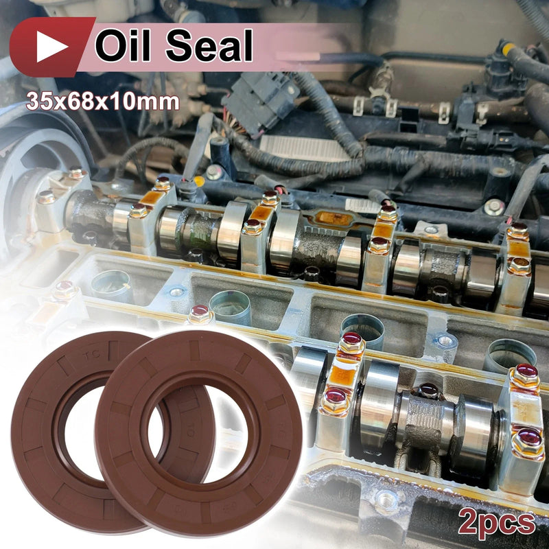 Oil Seal 35x68x10mm Brown Rotary Shaft Seal FKM Rubber 2 x