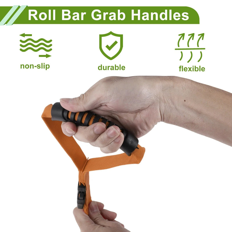Jeep Wrangler JL (2018-2024) - Orange Roll Bar Grab Handles