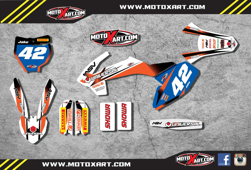 KTM 65 Custom Graphics Full Kit STORM STYLE Stickers (2016-2018)