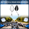 Motorcycle M8 / M10 Black White Silver Tone 2 x Rear View Mirrors