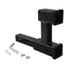 Dual 2in Trailer Hitch Receiver Rise-Drop Extender Adapter 4000LB Black