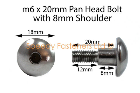 GSX-R Suzuki 2 x Fairing Bolts Stainless m6 x 20mm +8mm Shoulder